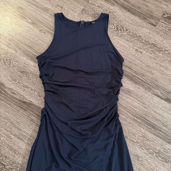 Ann Taylor Navy Sleeveless Side Cinched Dress New - Picture 3 of 7